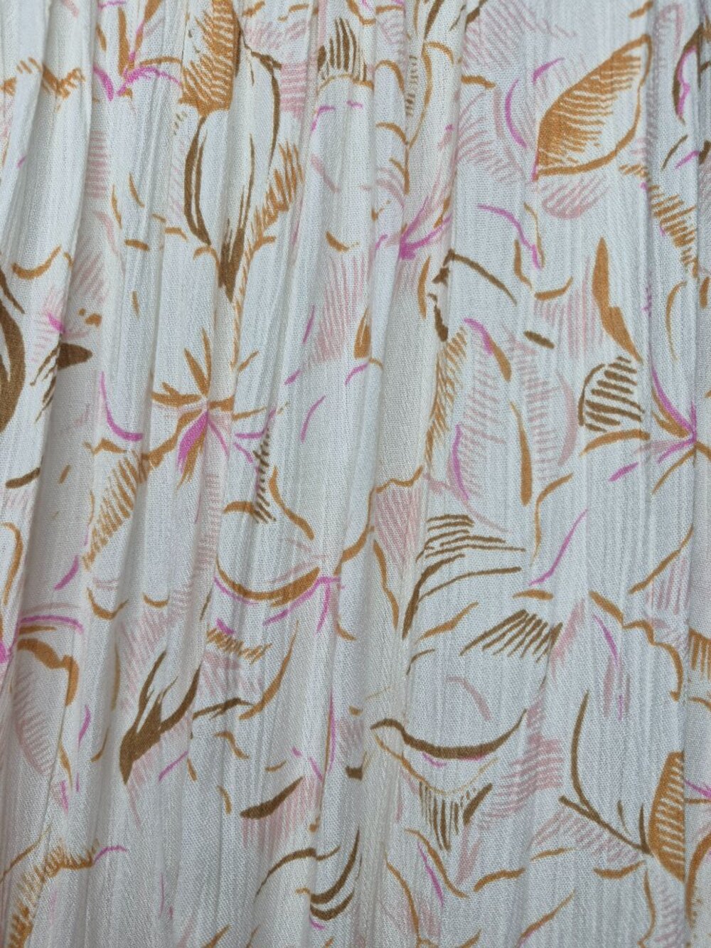 O'Neill Floral Womens L Lined Backless V-Neck Maxi Halter Dress Ivory Pink Brown - Picture 12 of 15